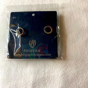 Rainbow silver stud earrings